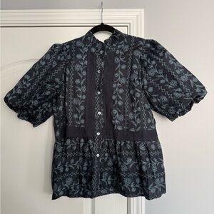 Bohme Navy/Blue Floral Blouse